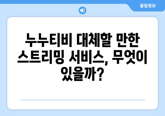 누누티비 없어도 괜찮나? 대안 스트리밍 플랫폼 소개