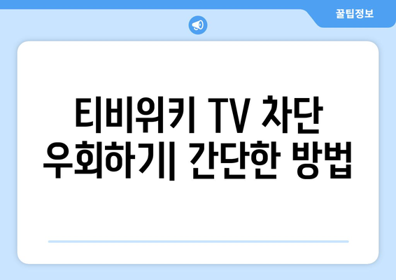 티비위키 TV 우회 사용 방법