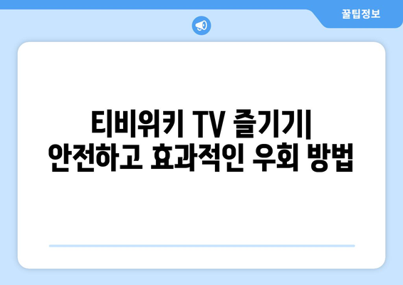 티비위키 TV 우회 사용 방법