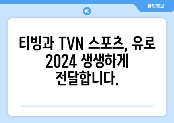 유로2024 중계 티빙과 TVN 스포츠서 진행