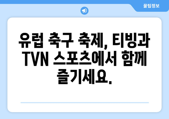 유로2024 중계 티빙과 TVN 스포츠서 진행