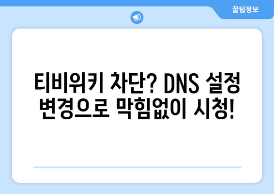 DNS 설정 변경으로 티비위키 주소 우회 접속 쉽게하기