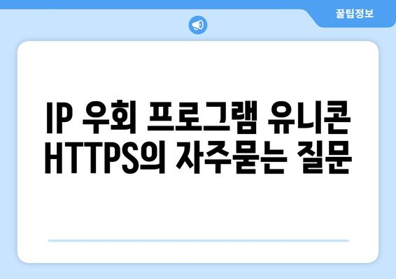 IP 우회 프로그램 유니콘 HTTPS