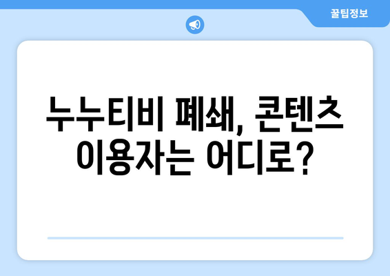 대체 사이트 출현 가능성이 있는 누누티비 서비스 종료