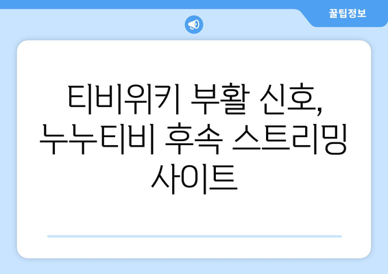 티비위키 부활 신호, 누누티비 후속 스트리밍 사이트