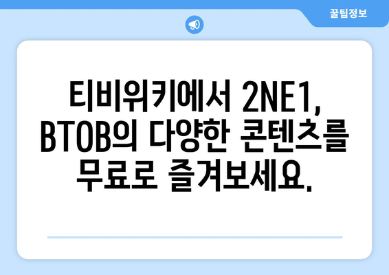 티비위키에서 2NE1, BTOB 등의 콘텐츠 시청하기