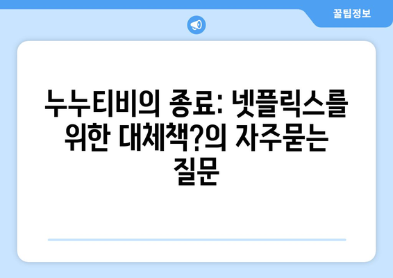 누누티비의 종료: 넷플릭스를 위한 대체책?