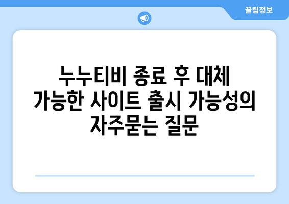 누누티비 종료 후 대체 가능한 사이트 출시 가능성