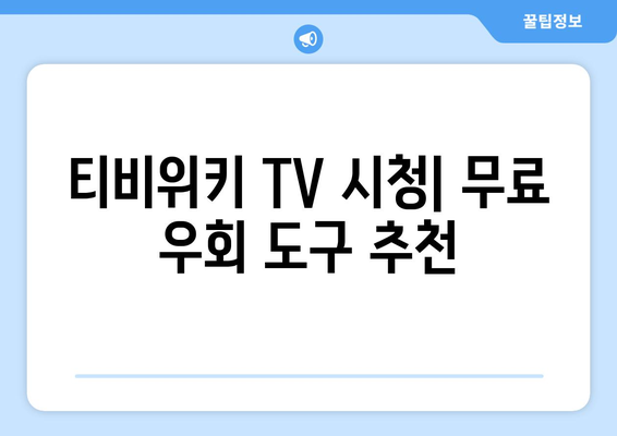 티비위키 TV 우회 사용 방법