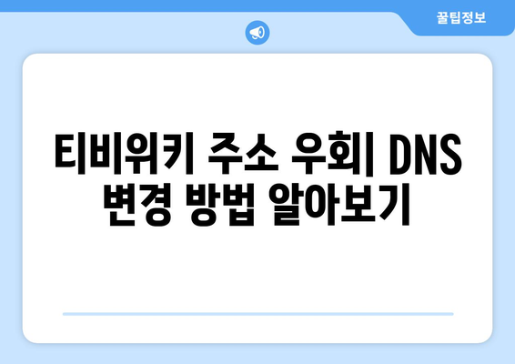 티비위키 주소 우회를 위한 DNS 설정 방법