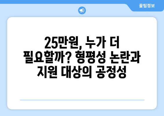 25만원 민생회복지원금의 논란과 갈등