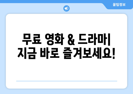 광고 없고 회원 가입 불필요한 드라마와 영화 사이트 대안