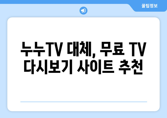 누누TV 대체 사이트: 무료 TV 다시보기