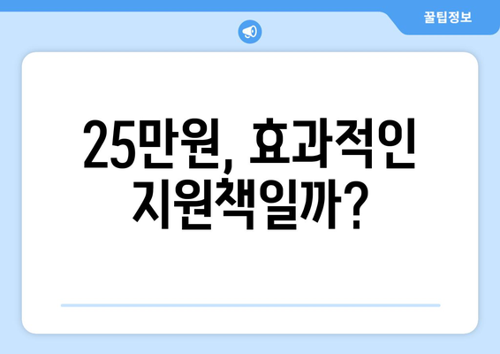 이재명 25만원 민생지원금: 경제 현실 반영