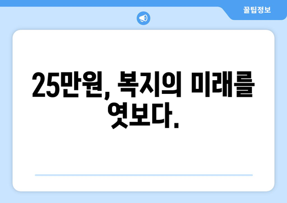 25만원 지원금: 새로운 복지 패러다임의 시작인가 전통적 복지 시스템의 종식인가?