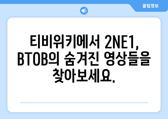 티비위키에서 2NE1, BTOB 등의 콘텐츠 시청하기