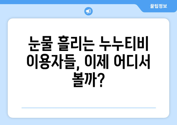 눈물이 나는 누누티비 종료: 불법 시청의 종말