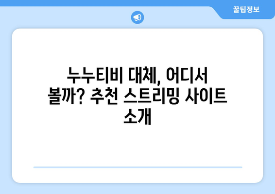 자진 누누티비 종료: 대체 사이트 소개