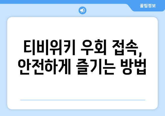 티비위키 안전 팁: 우회 접속 시 주의 사항