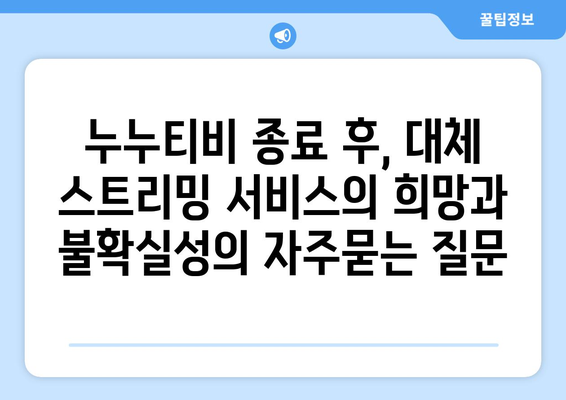 누누티비 종료 후, 대체 스트리밍 서비스의 희망과 불확실성