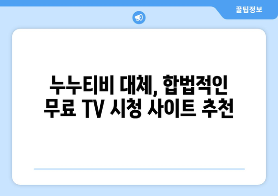 누누티비 대신 공짜 TV 시청 가능한 대안 사이트 찾기