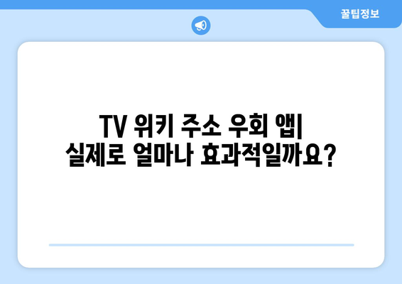 TV 위키의 주소 우회 앱: 합법성과 효율성