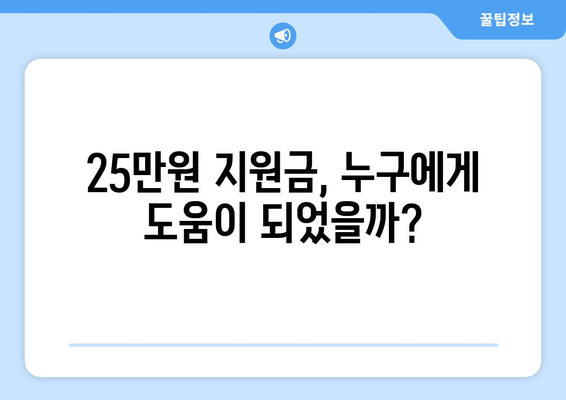 민생 고통 해소를 위한 25만원 지원금: 약속을 행동으로