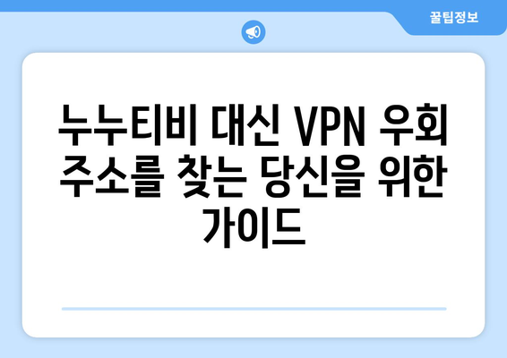 누누티비 대신 사용할 수 있는 VPN 우회 주소 안내