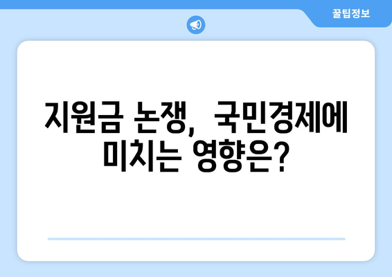 이재명 대표가 반대하는 민생 지원금 25만원의 이유