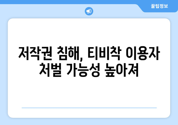 누누티비 대체 사이트 티비착, 불법 행위 처벌 가능성 증가