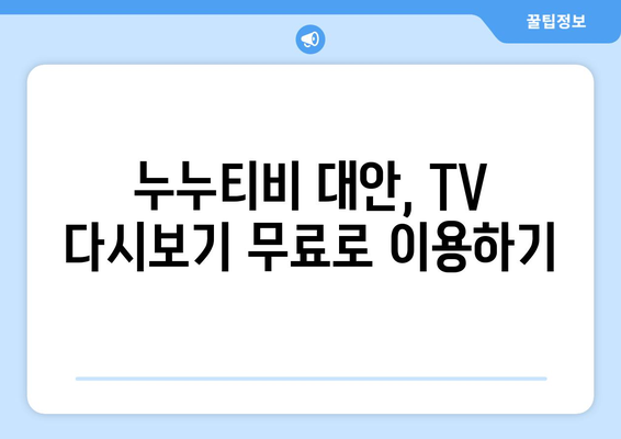 누누티비 대신 공짜 TV 시청 가능한 대안 사이트 찾기