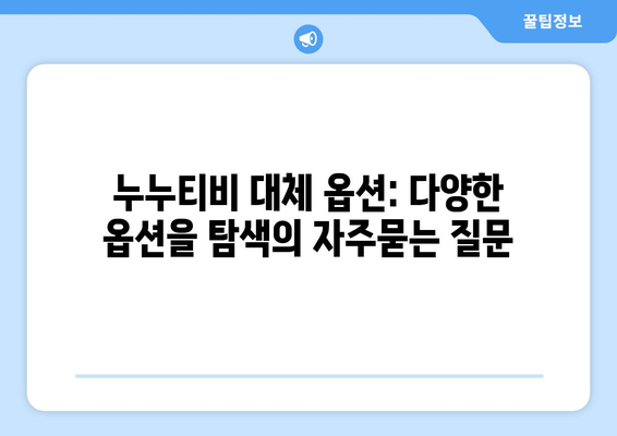 누누티비 대체 옵션: 다양한 옵션을 탐색