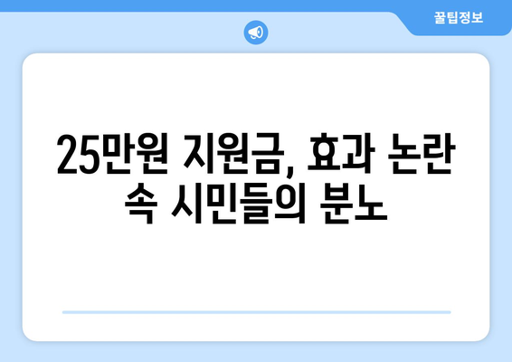 1인 시위로 반대하는 25만원 민생 회복 지원금