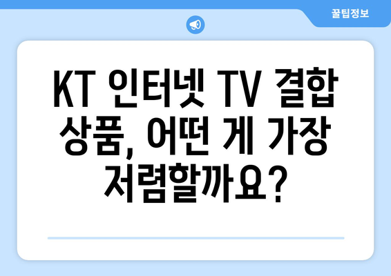 KT 인터넷 TV 가입 요금제 결합 사은품 혜택 비교 방법