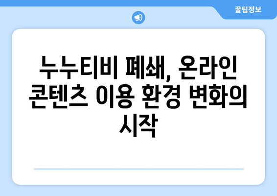 누누티비 종료 영향: 대체 사이트 검색량 증가