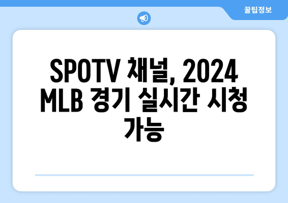 2024 MLB 중계 시청 방법: SPOTV 가격 안내