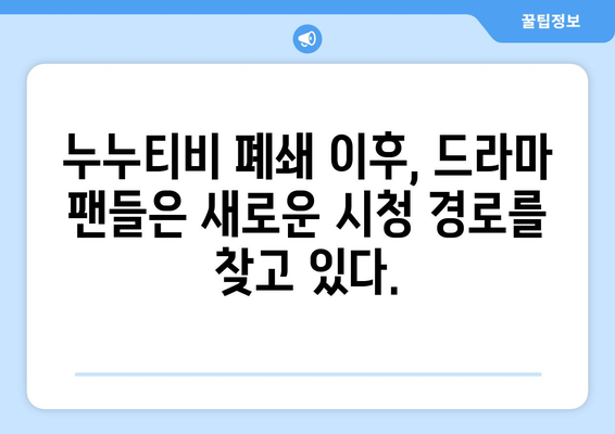 누누티비 대체 사이트 검색 증가: 복귀를 기다리는 드라마 팬들