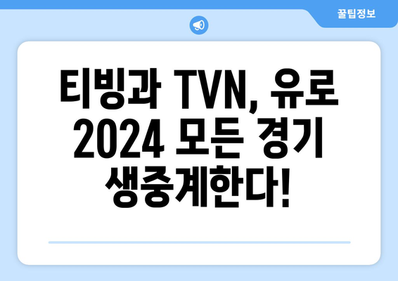 유로2024 중계 티빙/TVN 단독, 스포티비 미중계