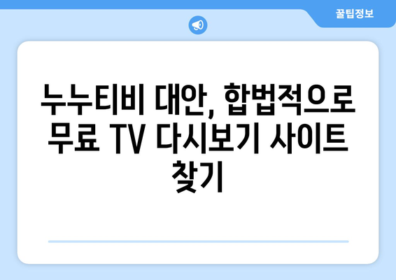 누누티비 대신 무료 TV 다시보기