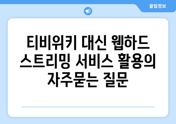 티비위키 대신 웹하드 스트리밍 서비스 활용