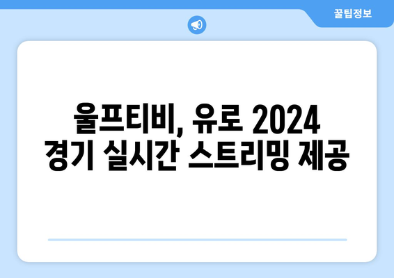 유로2024 중계 및 모바일 중계, 해외 스포츠 중계 볼 곳은 울프티비