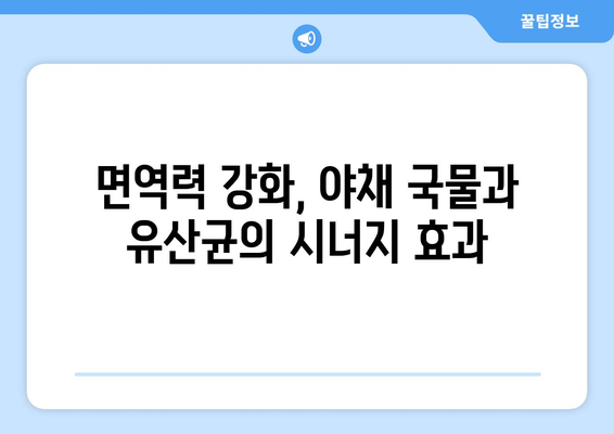 야채 국물과 유산균이 건강에 미치는 이점