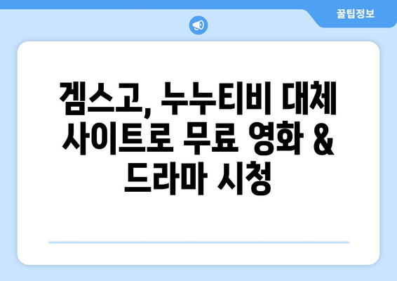 누누티비 대체 사이트인 겜스고로 해결하기