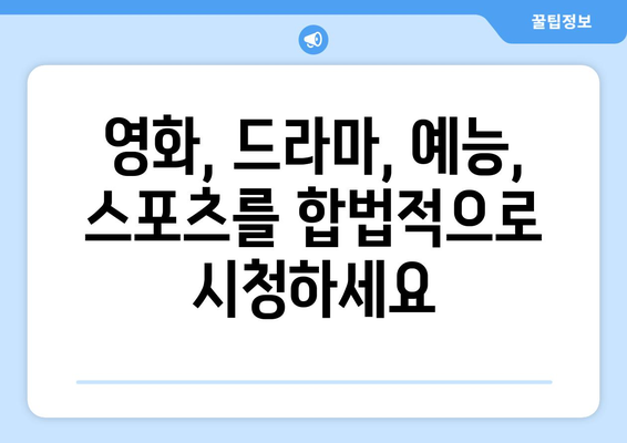 누누티비 대안: 합법적이고 안전한 스트리밍 플랫폼