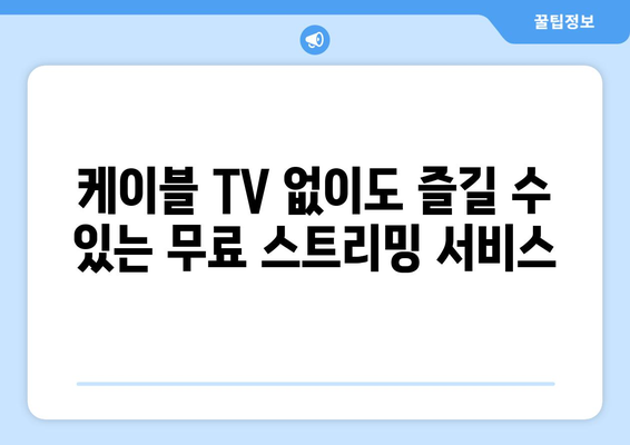 공짜 TV 대체 사이트