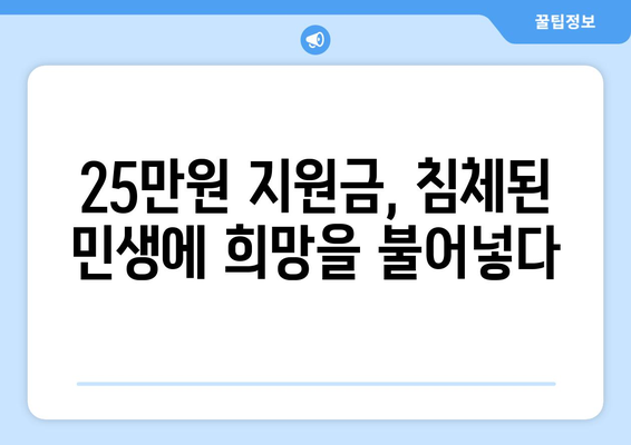 민생 회복을 촉진하는 25만원 지원금: 꿈과 희망을 되살리기