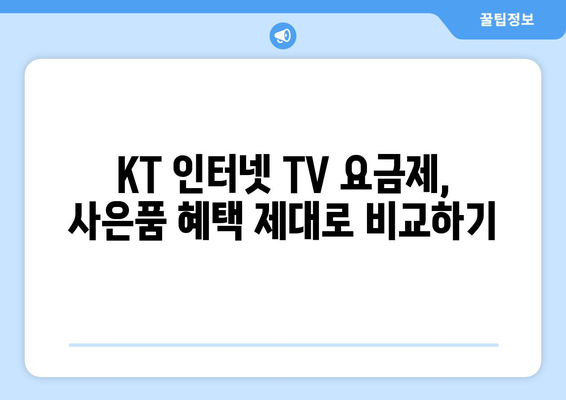 KT 인터넷 TV 가입 요금제 결합 사은품 혜택 비교 방법