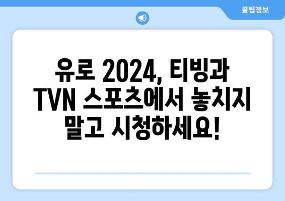 유로 2024 중계권, 티빙과 TVN 스포츠 단독 보유