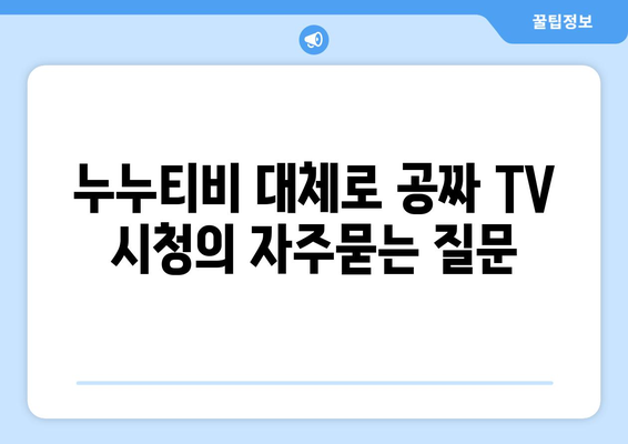 누누티비 대체로 공짜 TV 시청