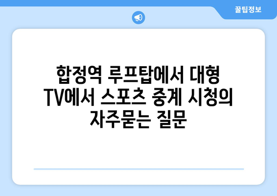 합정역 루프탑에서 대형 TV에서 스포츠 중계 시청